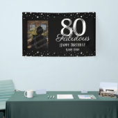 80 und Fabulous Birthday Confetti Foto Banner (Messeveranstaltung)