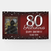 80 und Fabulous Birthday Confetti Foto Banner (Horizontal)