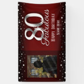 80 und Fabulous Birthday Confetti Foto Banner (Vertikal)