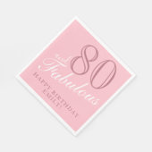 80 und Fabulous Elegant Script 80. Geburtstag Serviette (Ecke)
