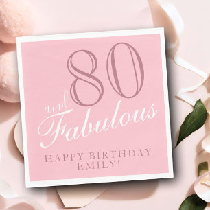 80 und Fabulous Elegant Script 80. Geburtstag Serviette