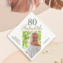 80 und fabulous Elegant Script Foto 80. Geburtstag