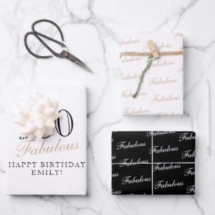 80 und Fabulous elegante Frau 80. Geburtstag Geschenkpapier Set
