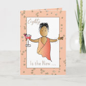 80 und Fabulous Female Cartoon Margarita Birthday Karte (Vorderseite)