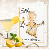 80 und fabulous Funny Niedlich Weibliche Cartoon G Karte