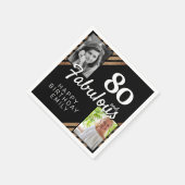 80 und fabulous Gold Glitzer 2 Foto 80. Geburtstag Serviette (Ecke)