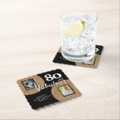 80 und fabulous Gold Glitzer 2 Foto 80. Geburtstag Untersetzer (Vor Ort)