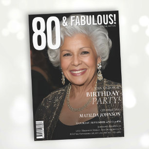 80 und Fabulous Magazine Cover 80. Geburtstag Einladung