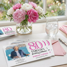 80 und Fantastisch Foto Pink Schwarz 80. Geburtsta