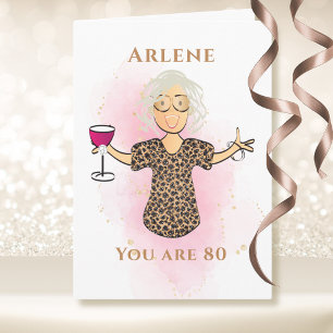 80 und Fantastisch Lustige Dame 80. Geburtstag Car Karte