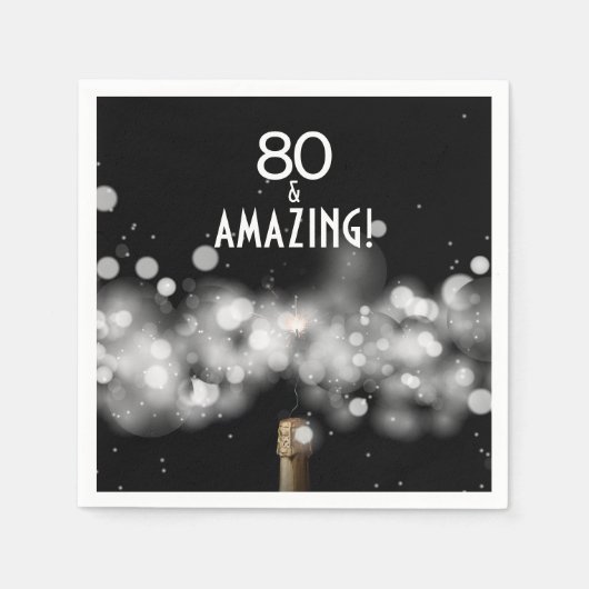 80 und Phantastisch Champagner Party Napkins Serviette (Vorderseite)