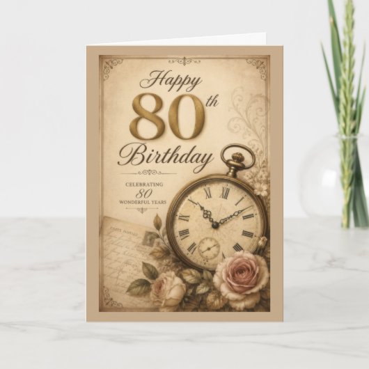 80. Vintage-Geburtstag Karte (Vorderseite)