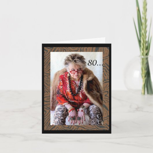80 was zum Geburtstag lustig Karte (Vorderseite)