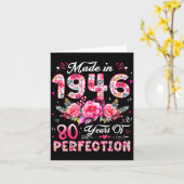 80 Year Old Made In 1946 Floral 80th Birthday Wome Karte (Gelbe Blume)