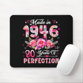 80 Year Old Made In 1946 Floral 80th Birthday Wome Mousepad (Mit Mouse)
