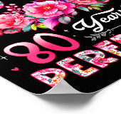 80 Year Old Made In 1946 Floral 80th Birthday Wome Poster (Ecke)
