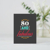 80 years old and fabulous saying postkarte (Stehend Vorderseite)