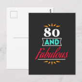 80 years old and fabulous saying postkarte (Vorne/Hinten)