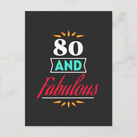80 years old and fabulous saying postkarte (Vorderseite)