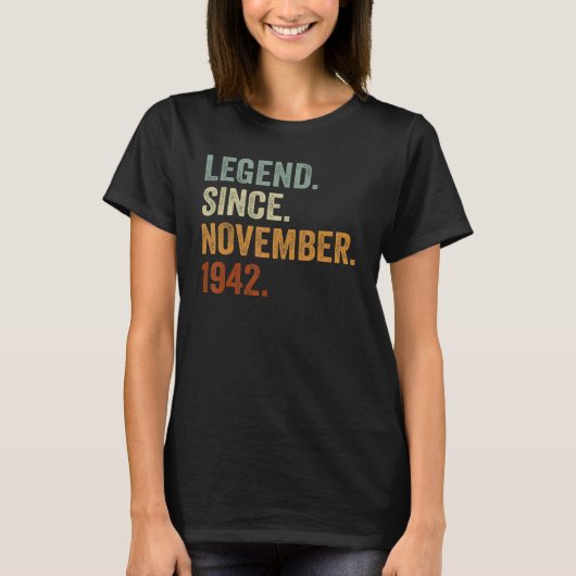 80 Years Old Legend Since November 1942 80th Bday T-Shirt (Vorderseite)