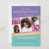 80er 90er-Farbblock Vintag Einladung zum Geburtsta (Vorderseite)