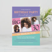 80er 90er-Farbblock Vintag Einladung zum Geburtsta (Stehend Vorderseite)