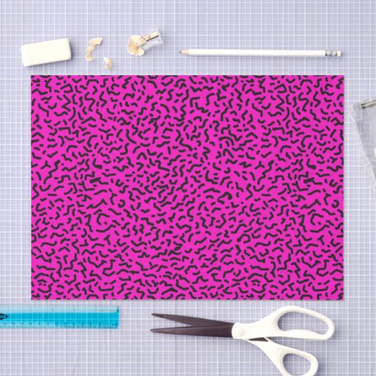 80er/90er Hot Pink Wiggly Retro Seidenpapier (Handwerk)