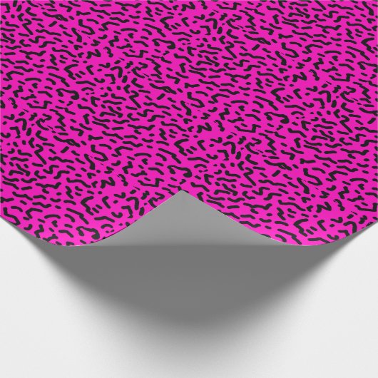 80er/90er Hot Pink Wiggly Worms Retro Geschenkpapier (Ecke)