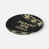 80er 90er-Jahre kettenerwachsenes Hip Hop-Party Pappteller (Schrägansicht)