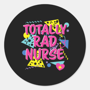 80er 90er Jahre Nurse Costume Lazy Halloween-Party Runder Aufkleber