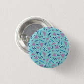 80er 90er Memphis-Stil geometrisch blau Button (Vorne & Hinten)