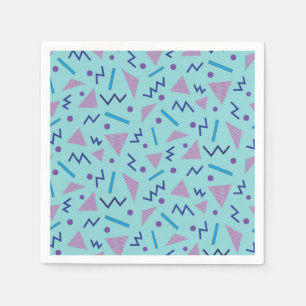 80er 90er Memphis-Stil geometrisch blau Serviette