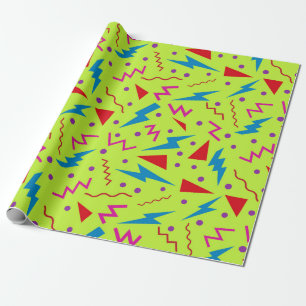80er 90er Memphis-Stil geometrisch Gelb Geschenkpapier