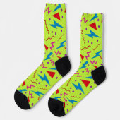 80er 90er Memphis-Stil geometrisch gelb Socken (Linkes Detail)