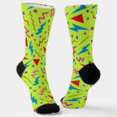 80er 90er Memphis-Stil geometrisch gelb Socken (Gewinkelt)