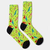 80er 90er Memphis-Stil geometrisch gelb Socken (Rechts)