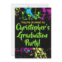 80er 90er Paint Spritzer Graduation Party