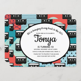 80er 90er Party Retro Cassette Throw Back Einladun Einladung