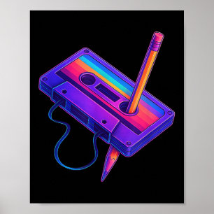 80er 90er Retro Cette Party Kostüm Geschenke Für M Poster