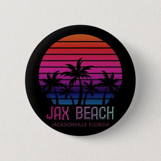 80er 90er Retro-Farben Jacksonville Florida Urlaub Button (Vorderseite)