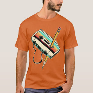 80er 90er Retro-Party-Kostüm Nostalgie Kassette fr T-Shirt