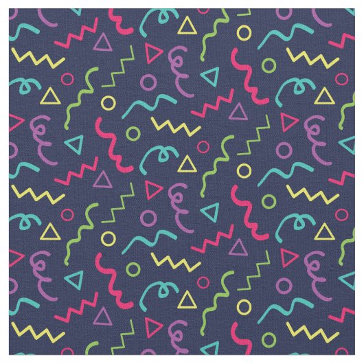 80er 90er Retro Party Neon Memphis Muster Stoff (Nahaufnahme)