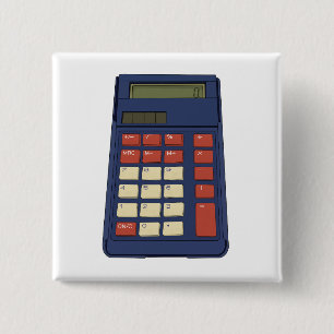 80er 90er Taschenrechner Mathe Schule Nostalgie Button