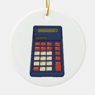 80er 90er Taschenrechner Mathe Schule Nostalgie Keramik Ornament