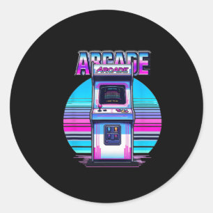 80er 90er Vintage Retro Arcade Videospiel Old Scho Runder Aufkleber