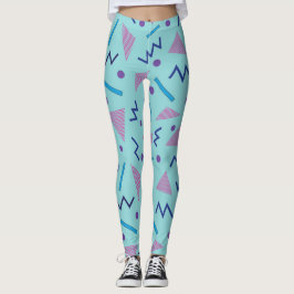 80er 90s Memphis-Stil geometrisch blau Leggings