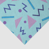 80er 90s Memphis-Stil geometrisch blau Seidenpapier (Detail)