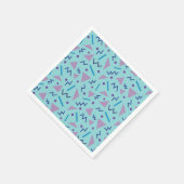 80er 90s Memphis-Stil geometrisch blau Serviette (Ecke)