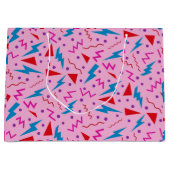 80er 90s Memphis-Stil geometrisch Rosa Große Geschenktüte (Vorderseite)
