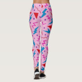 80er 90s Memphis-Stil geometrisch Rosa Leggings (Rückseite)